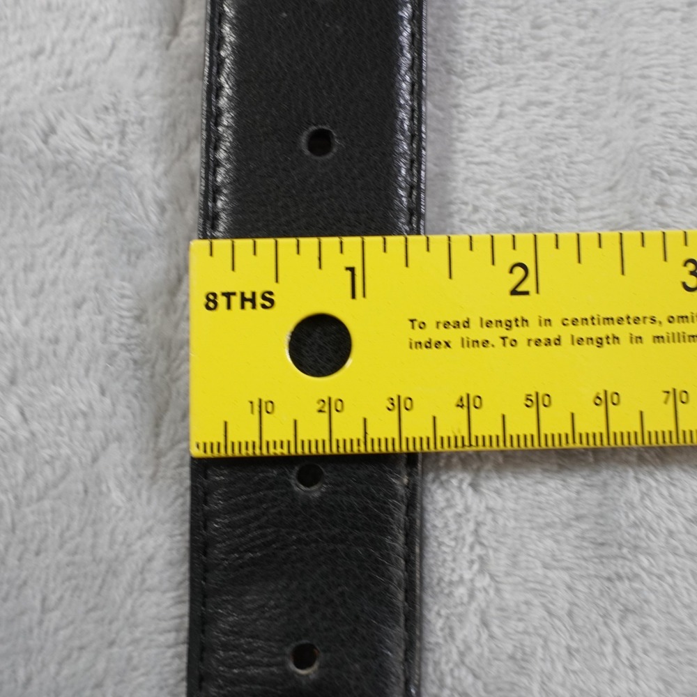 Brighton Black Leather Belt Womens 28 Small Silver O Ring Love Engraving - Picture 8 of 12